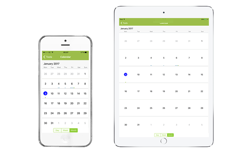 Arb Quotes App Calendar screen