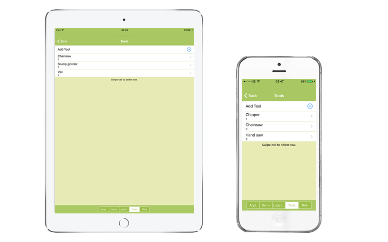 Arb Quotes mobile app Tools screen